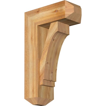 Ekena Millwork Imperial Craftsman Rough Sawn Bracket w/ Offset Brace, Western Red Cedar, 8"W x 20"D x 32"H BKT0806X20X32IMP04RWR